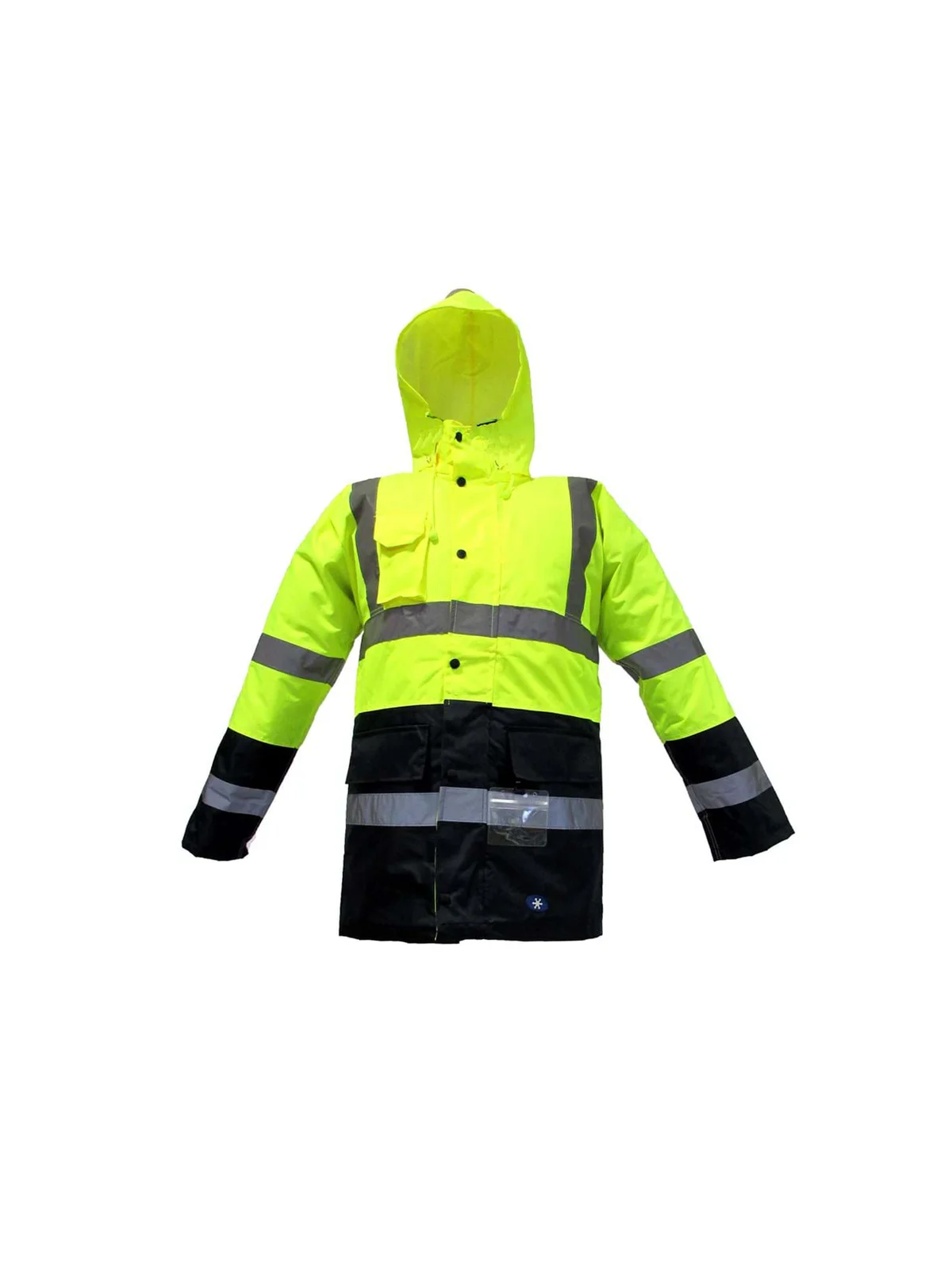 JUNIOR JN1013 Waterproof Fosforlu Oxford Parka Sarı Lacivert XXL beden