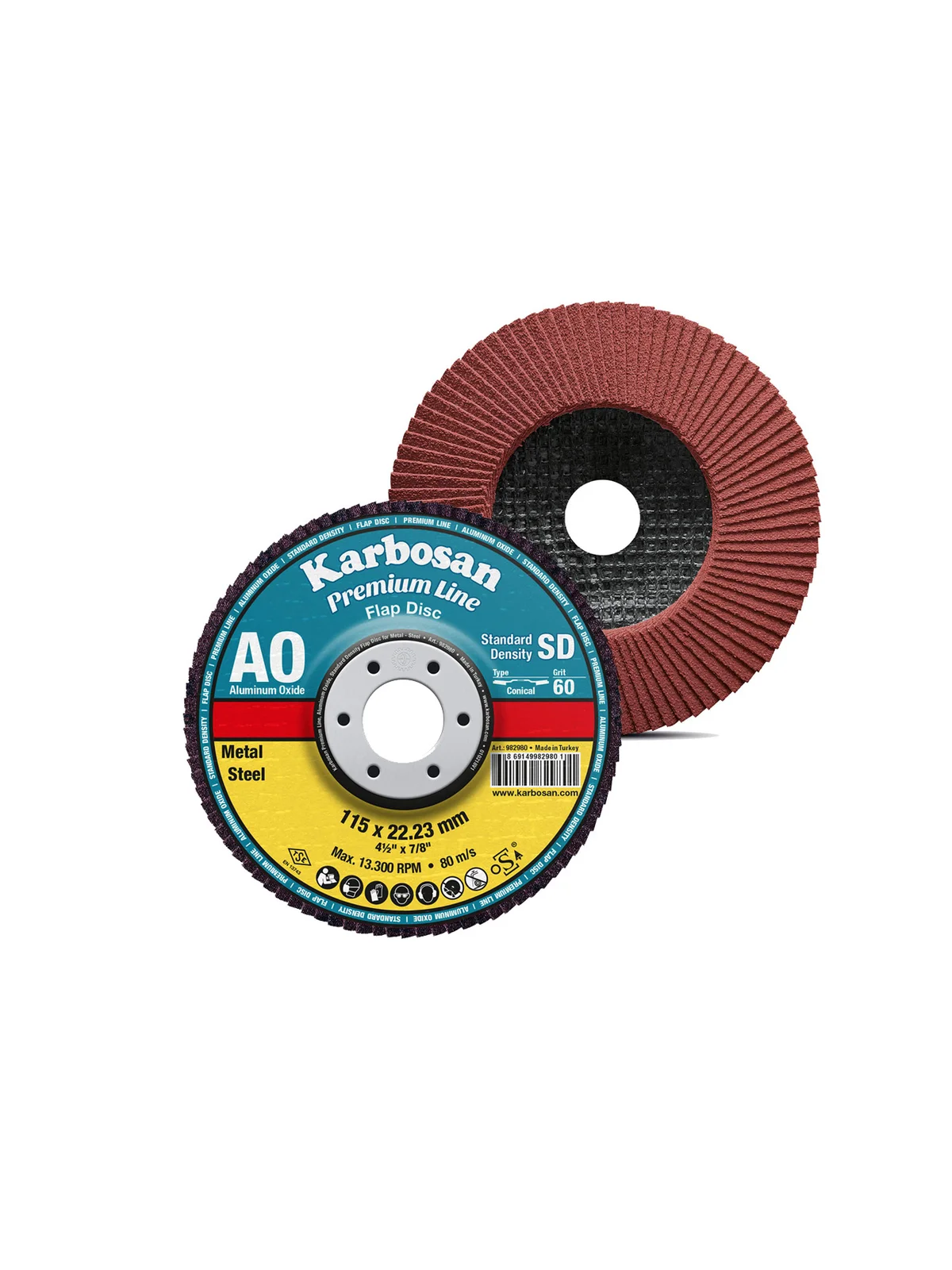 KARBOSAN 115mm AO Flap Disk 60 Kum