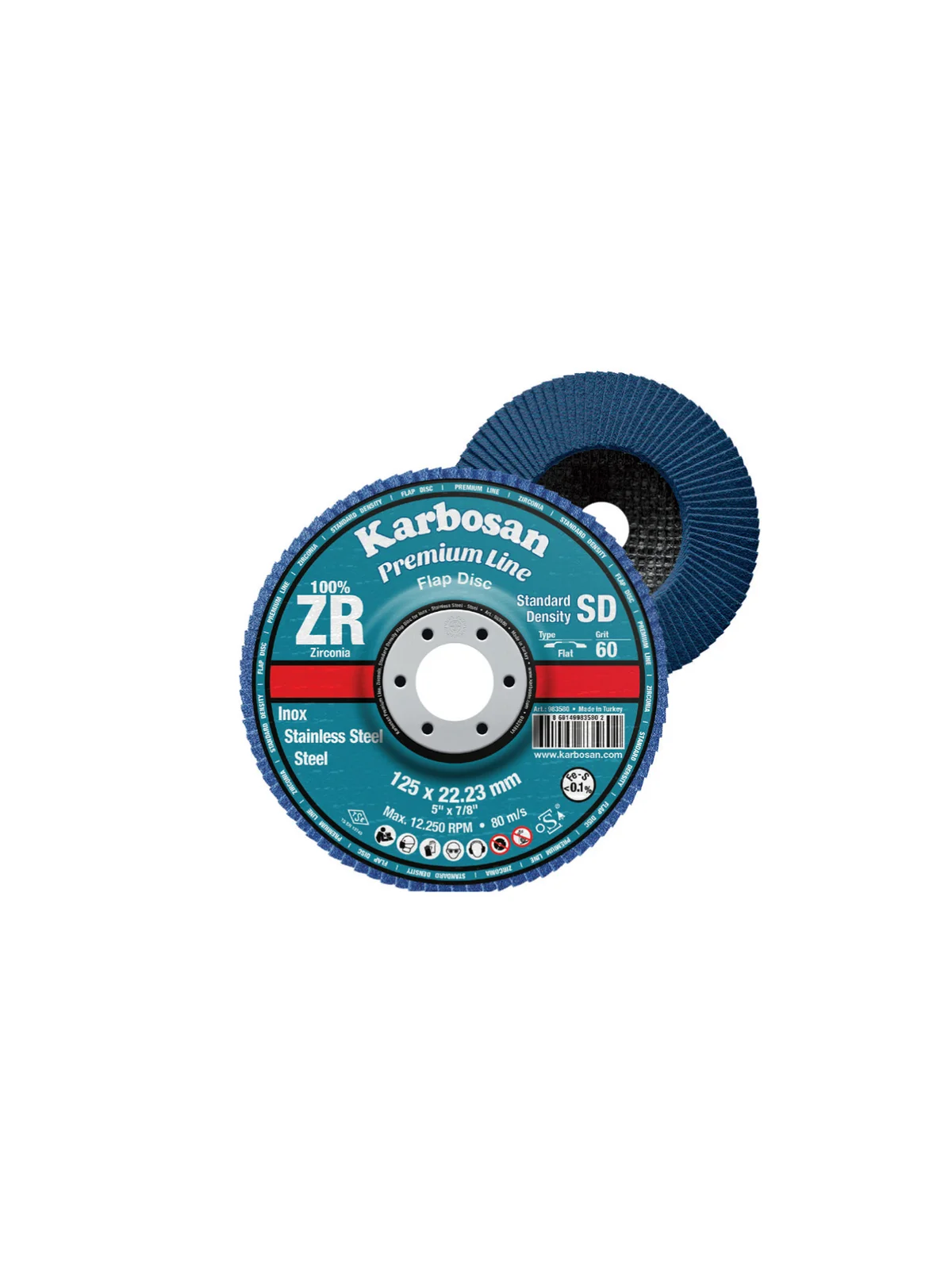 KARBOSAN 180MM ZR FLAP DİSK 80 KUM