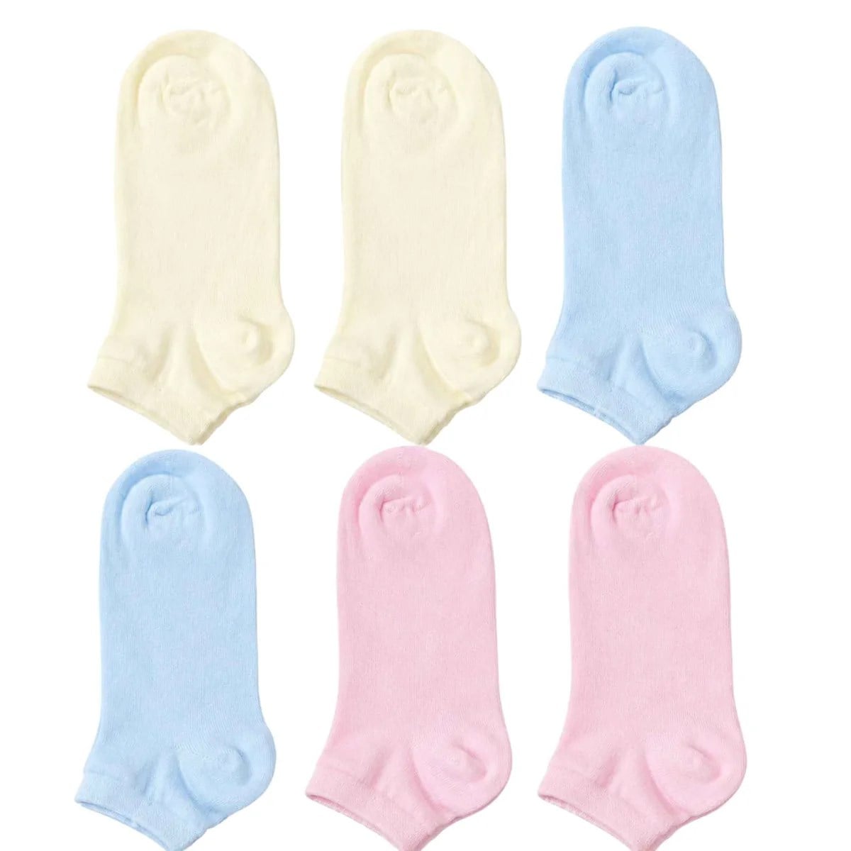 Kadın Bambu Dikişsiz Patik Çorap 6'lı Paket - Yumuşak, Nefes Alan, Nem Emici Kısa Konç Günlük Çorap - Krem, Mavi, Pembe