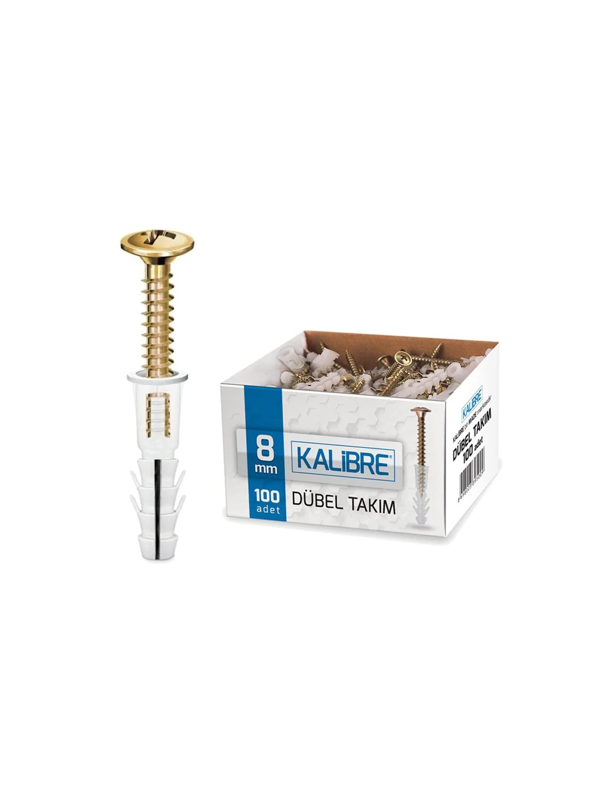 Kalibre Alçıpan Dübel Takım Pul Başlı 8mm 10lü paket