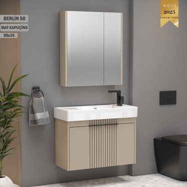 Kapuçino Renkli 80 cm Banyo Tasarımı ile Şıklık