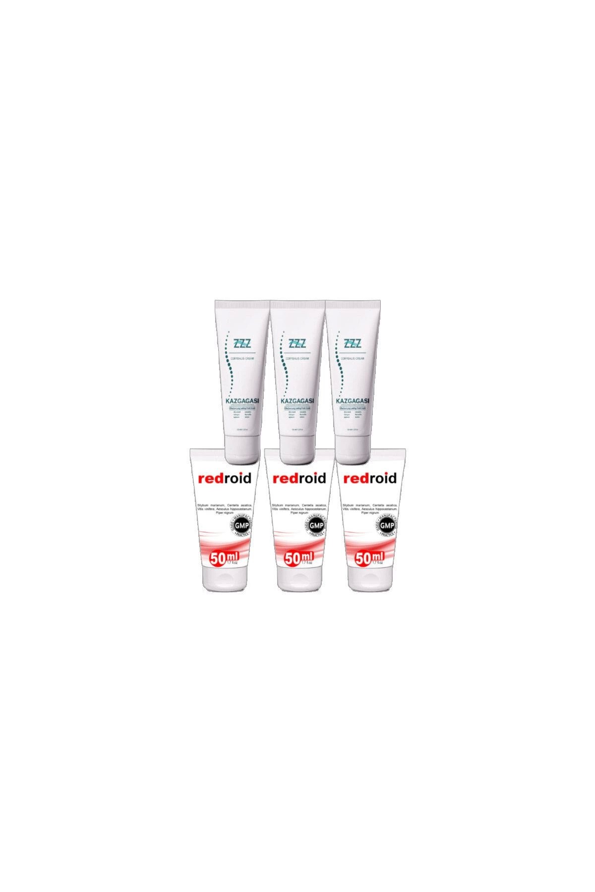 Kaz Gagası Kremi 3x100 ml Rahatlatıcı +Redroid Rahatlatıcı Bakım Krem 3x50 ml
