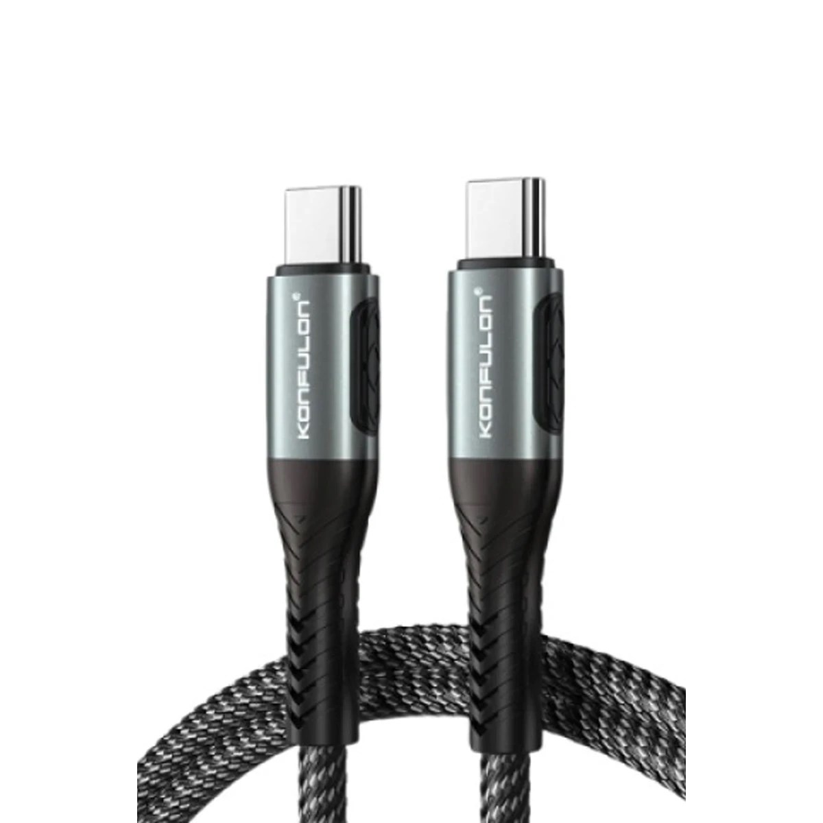 Konfulon DC43 Type-C to Type-C 1M Örgü 60W Hızlı Şarj Kablo - Siyah