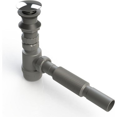 Körüklü Lavabo Sifonu Ø 32 mm Pop-Up Taslı Model