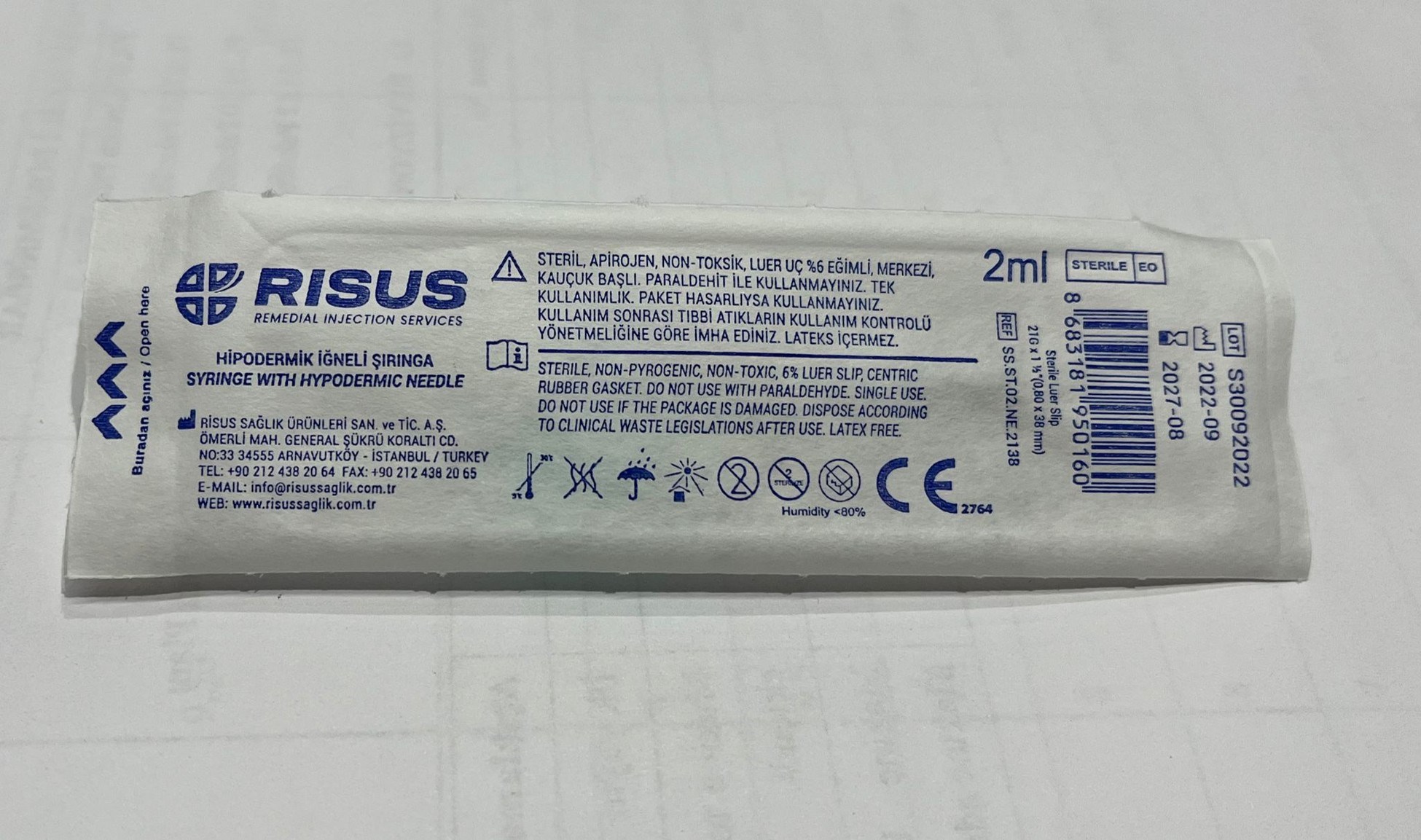 LS Enjektör - 2 cc - 21G x 38mm - Yeşil