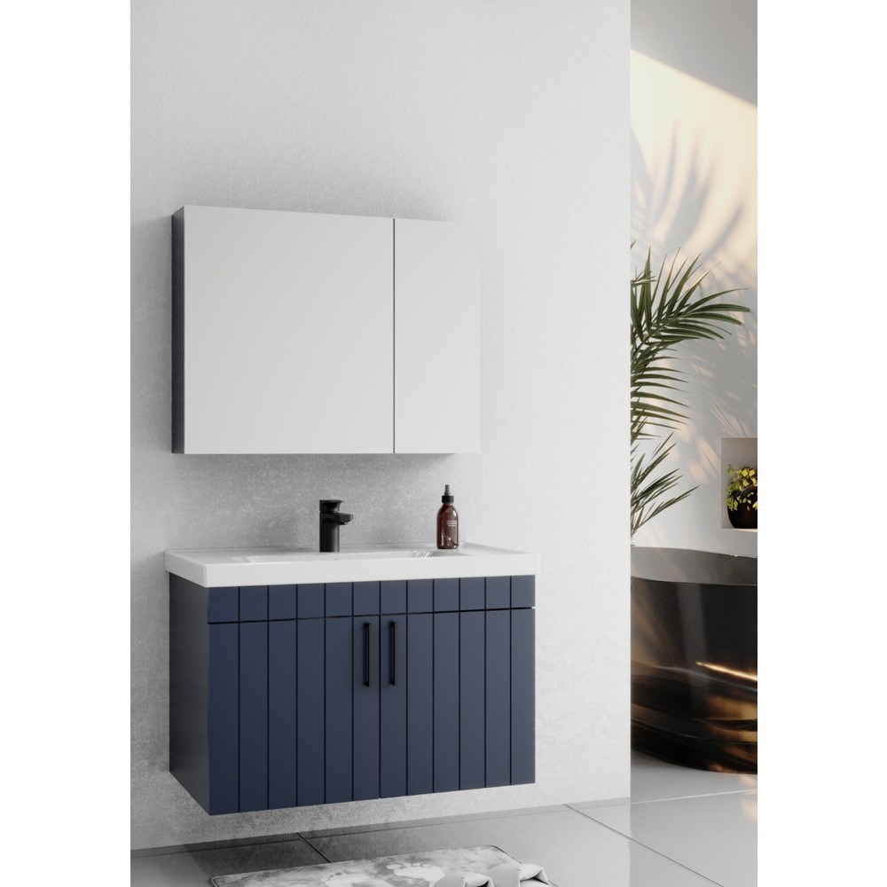 Lacivert Lake 80 cm Banyo Dolabı