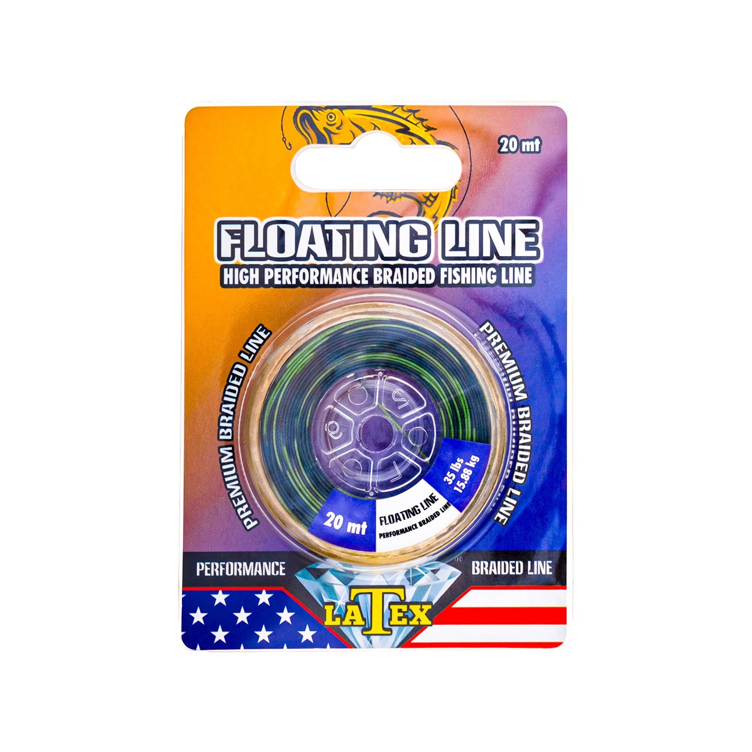Latex Floating Line 20m. Batmayan Yeşil İp Misina - 35 LBS