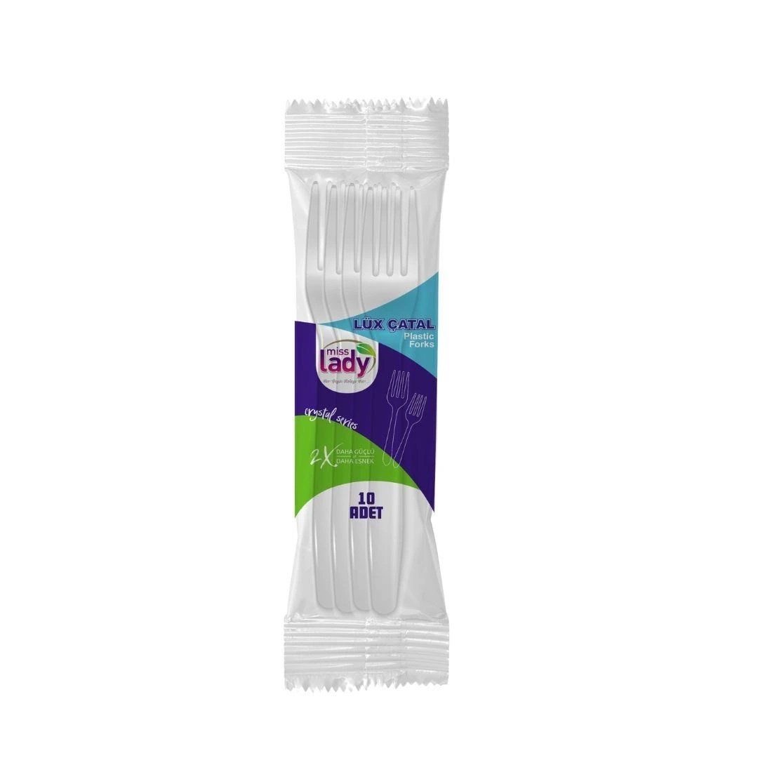 Lüks Plastik Çatal 10'li