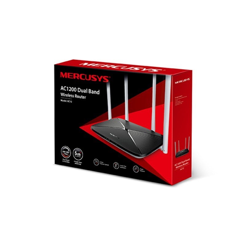 MERCUSYS AC12 AC1200 867MBPS/5GHZ/300MBPS/2.4GHZ DUAL BAND KABLOSUZ ROUTER