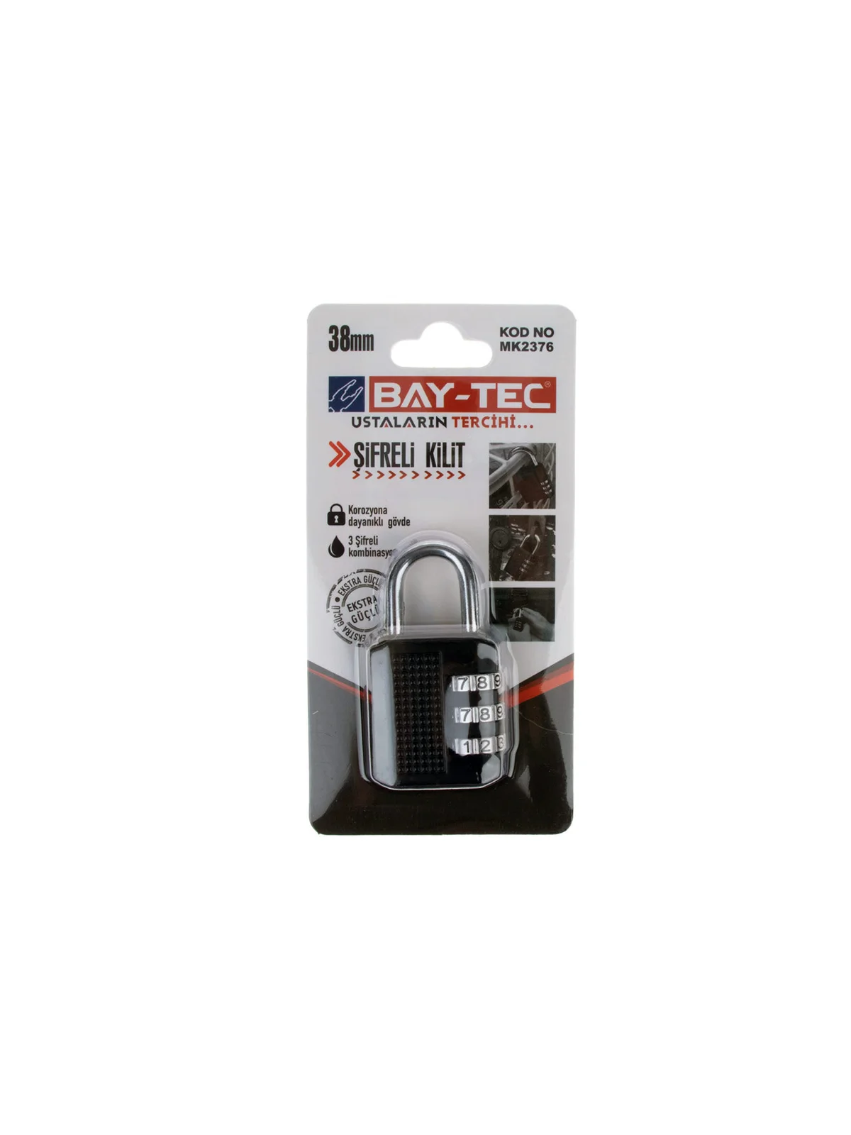 MK2376 Şifreli Asma Kilit 38 mm