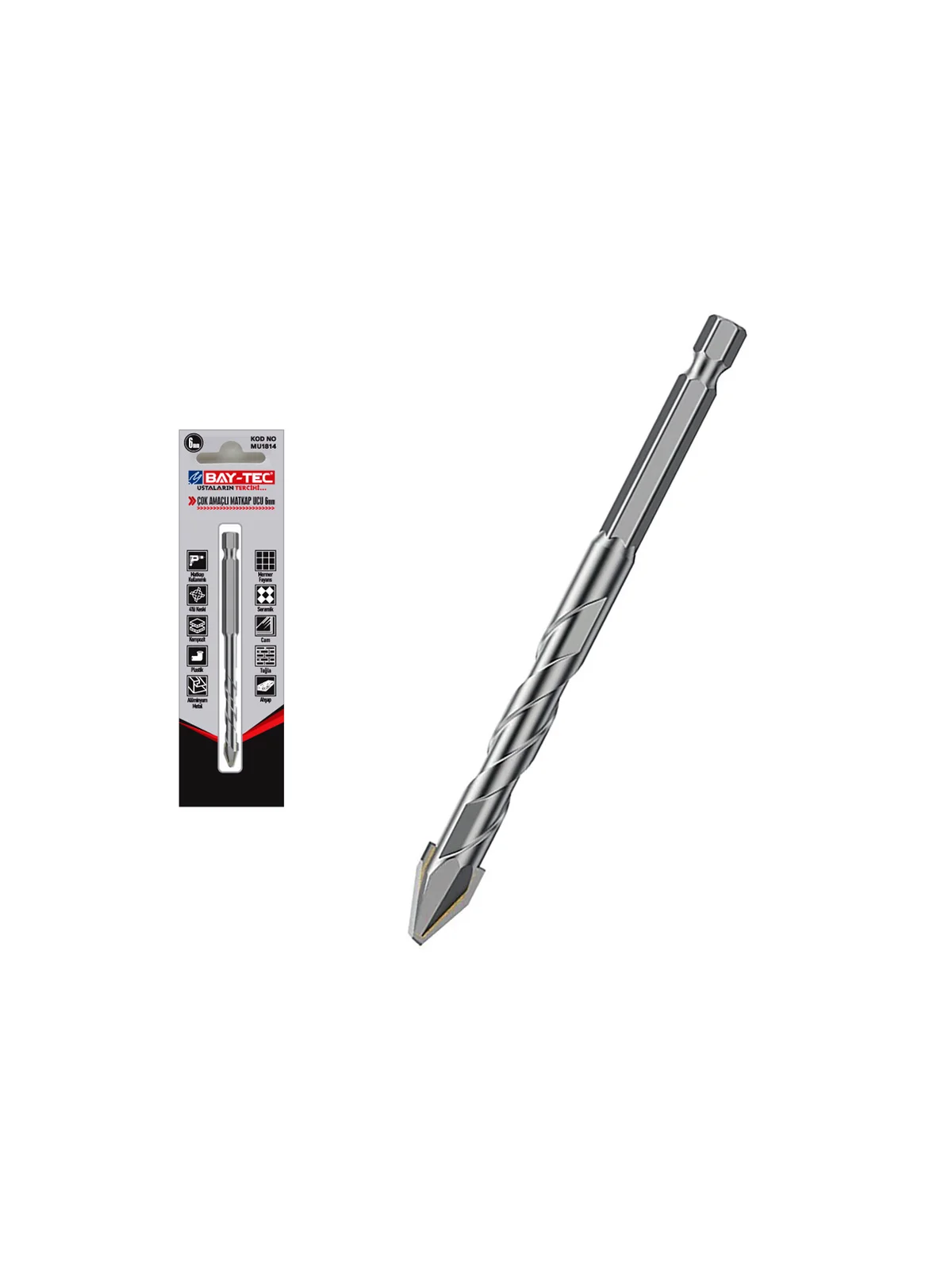 MU1814 6mm Çok Amaçlı Elmas Matkap Ucu