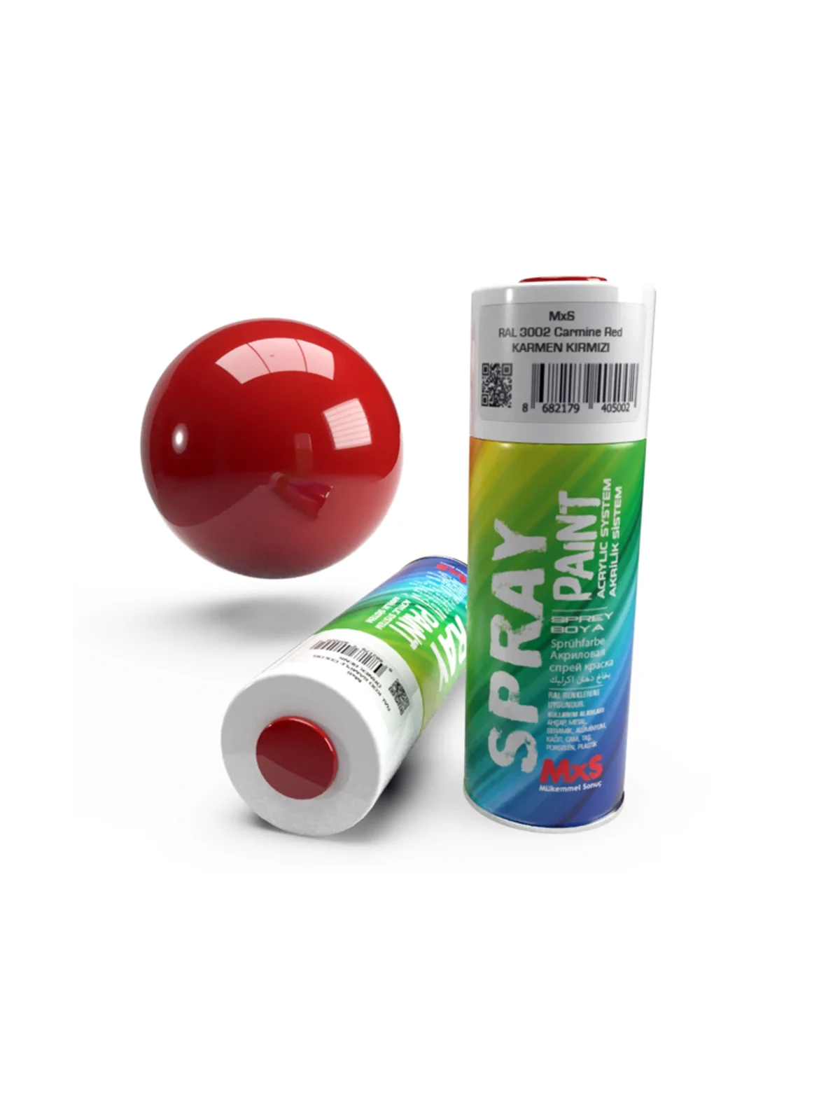 MXS Akrilik Sprey Boya RAL 3002 Karmen Kırmızı