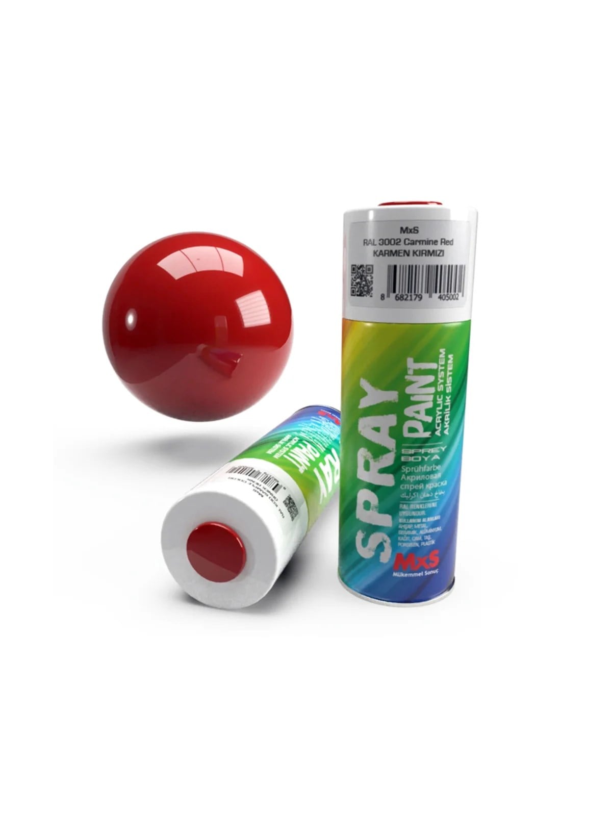 MXS Akrilik Sprey Boya RAL 3002 Karmen Kırmızı