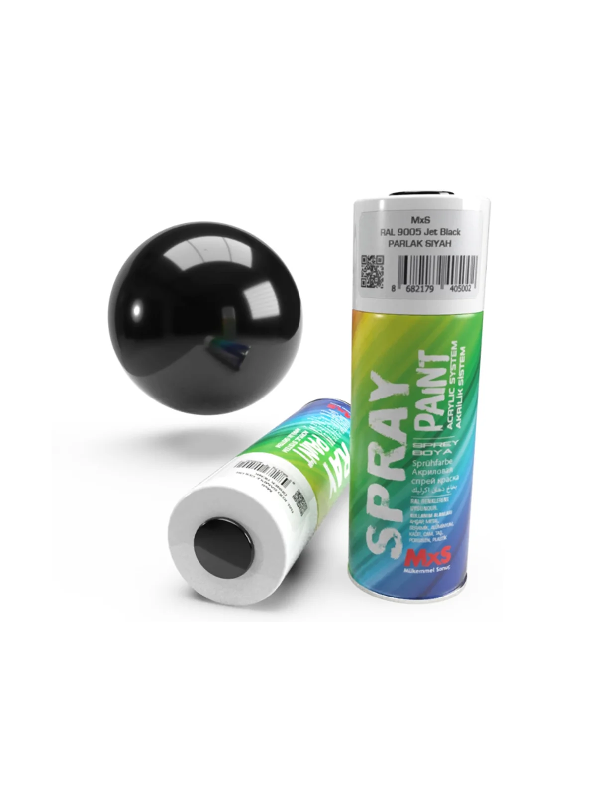MXS Akrilik Sprey Boya RAL 9005 Parlak Siyah