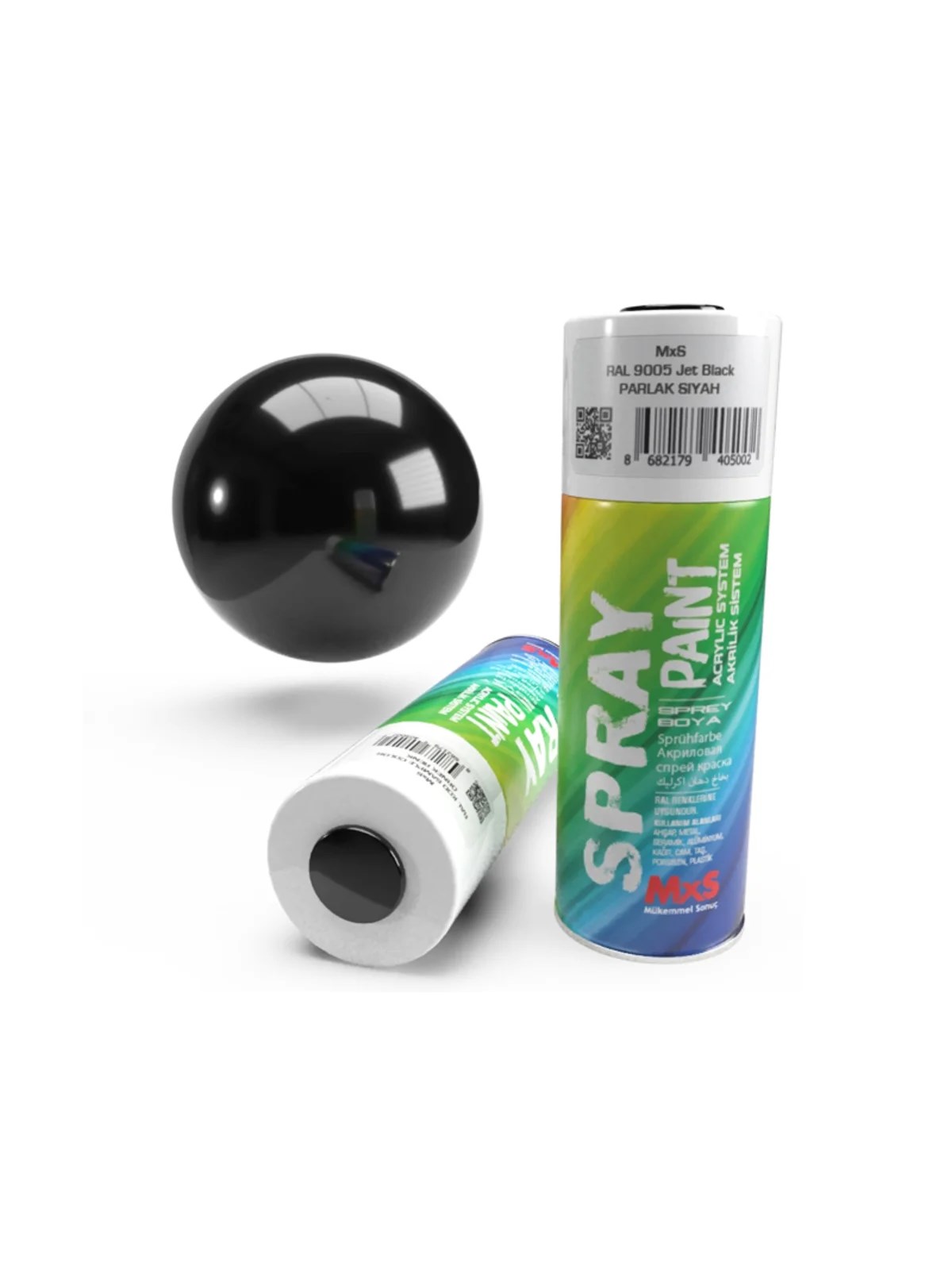 MXS Akrilik Sprey Boya RAL 9005 Parlak Siyah
