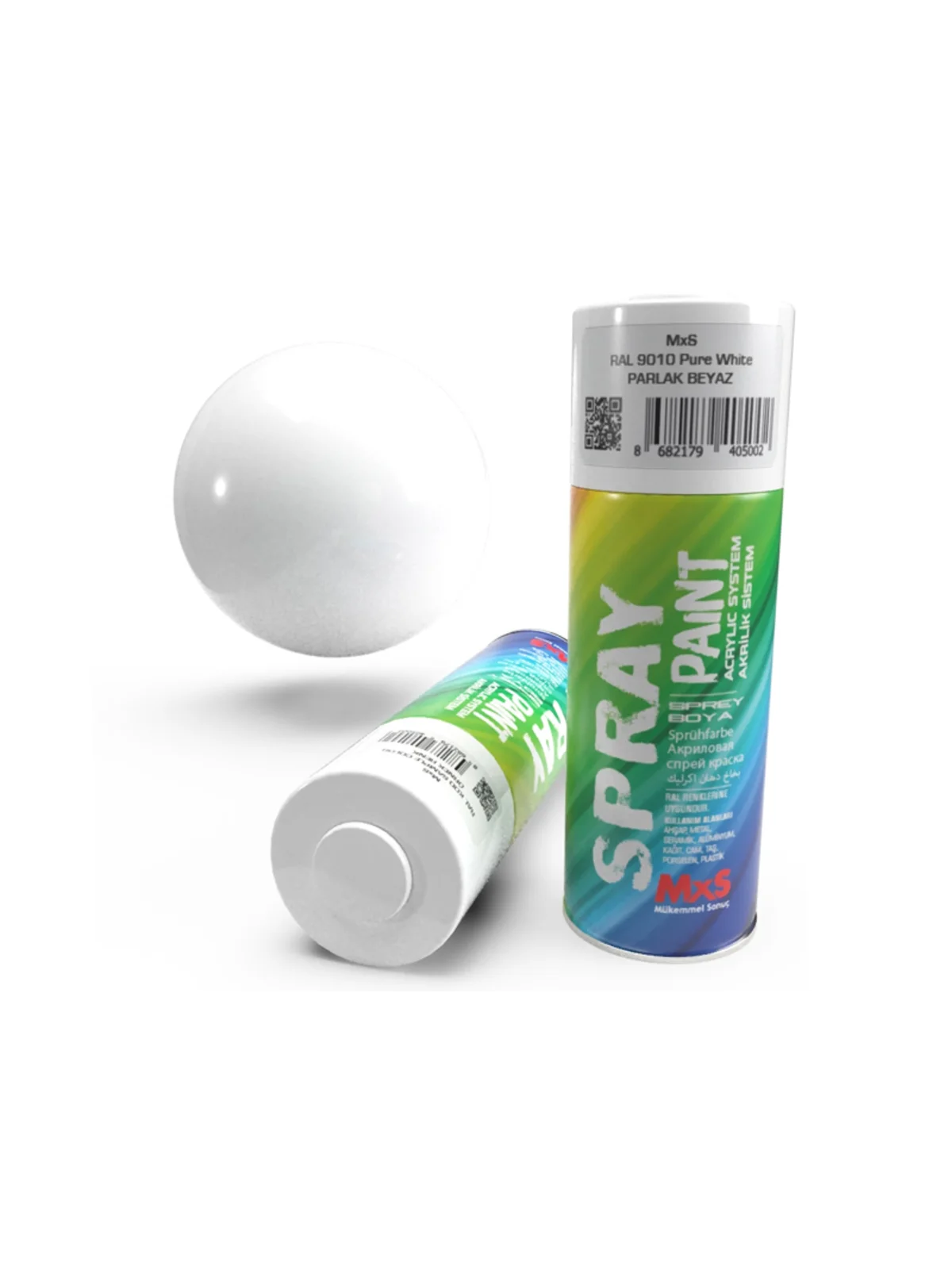 MXS Akrilik Sprey Boya RAL 9010 Parlak Beyaz