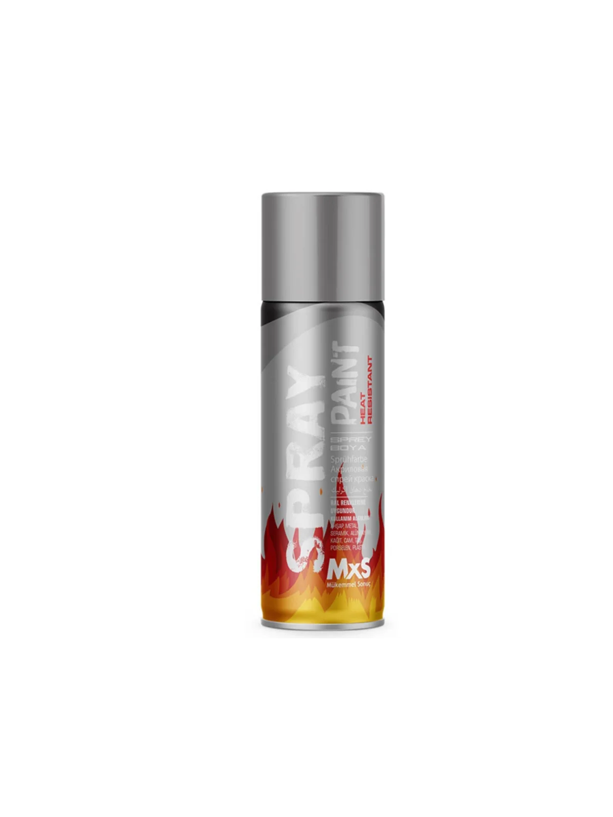 MXS Isıya Dayanıklı Sprey Boya Gümüş Renk   400ml