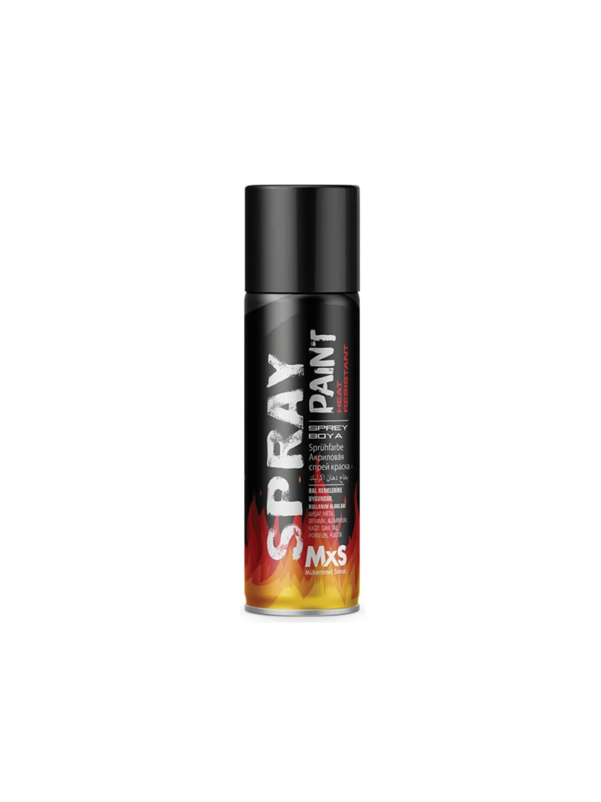 MXS Isıya Dayanıklı Sprey Boya Siyah Renk  400ml
