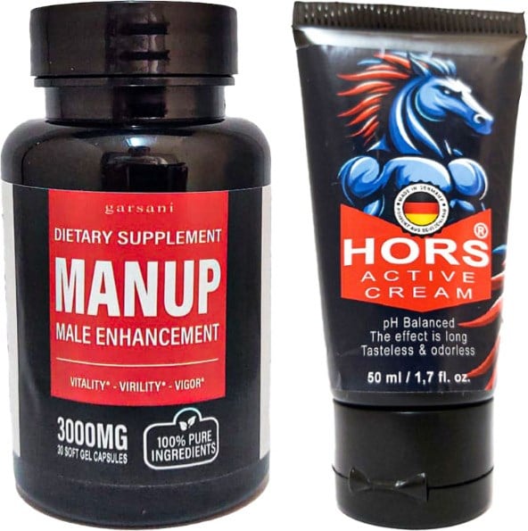Manup Erkeklere Soft Gel Formunda 30 Lu Özel Enine Boyuna Şekillendirici + Hors Active Cream 50 ml Erkek Katılaştırıcı Krem