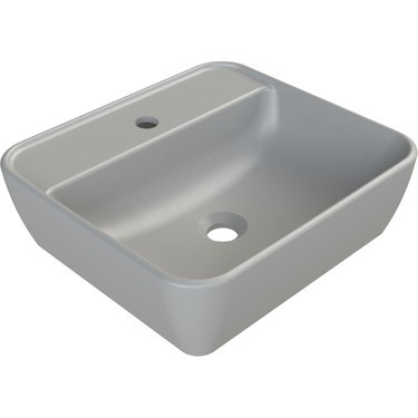 Mat Gri Lavabo, 46x42 cm Modern Tasarım