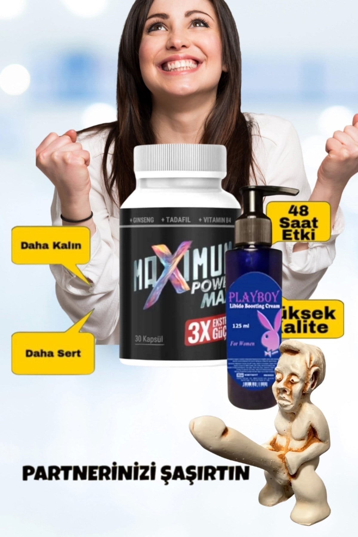 Maximum Power Erkeklere Özel Bölge Destekleyici 30'lu Libido Arttırıcı Krem  Mucize Set