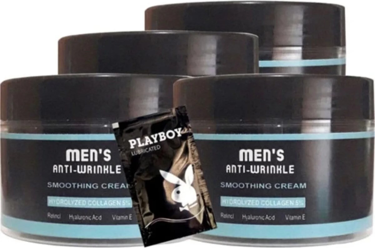 Mens 4 Adet 100 ml SNMP20356 Erkek Yüz Cilt Kremi Antiwrinkle Smoothing Cream + Yanında Jel