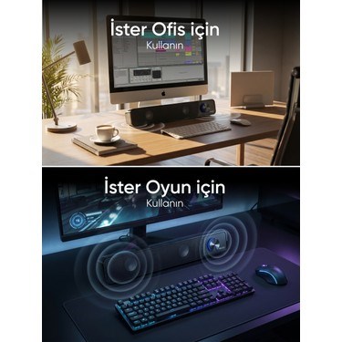 Mikado MD-69S Siyah 3WX2 LED Işıklı Multimedia Soundbar