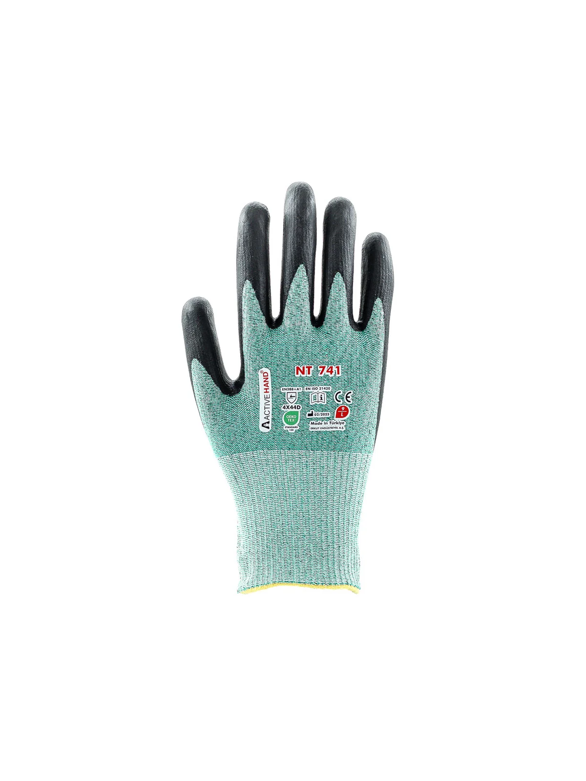 NT 741 GR/SY NO:9 Köpük Nitril Kaplı Polyester Çift İplik Kesilmeye Dayanıklı Eldiven