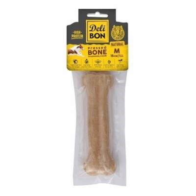 Natürel Deri Pres Kemik Köpek Ödülü 15 Cm Medium