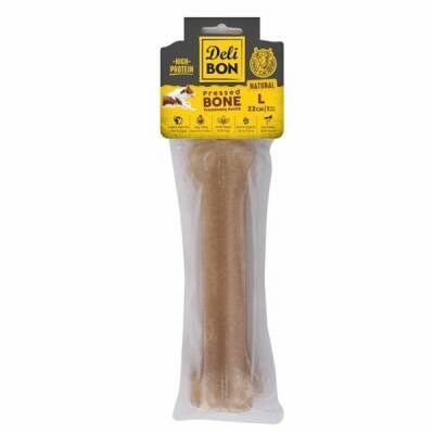 Natürel Deri Pres Kemik Köpek Ödülü 22 Cm Large