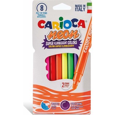 Neon Yıkanabilir Keçeli Kalem 8'li Set, Canlı Renkler