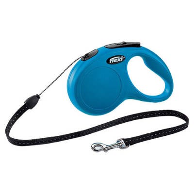 New Classic Otomatik İp Köpek Gezdirme Tasması Small 5 Mt Mavi