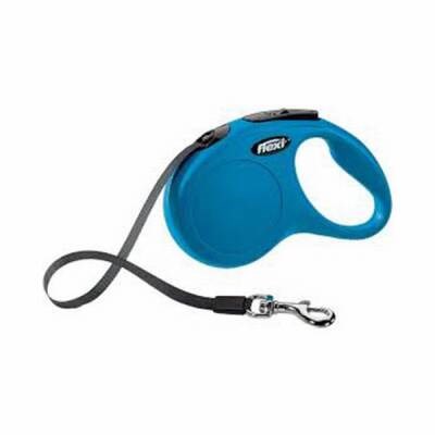 New Classic Otomatik Şerit Köpek Gezdirme Tasması Medium 5 Mt Mavi
