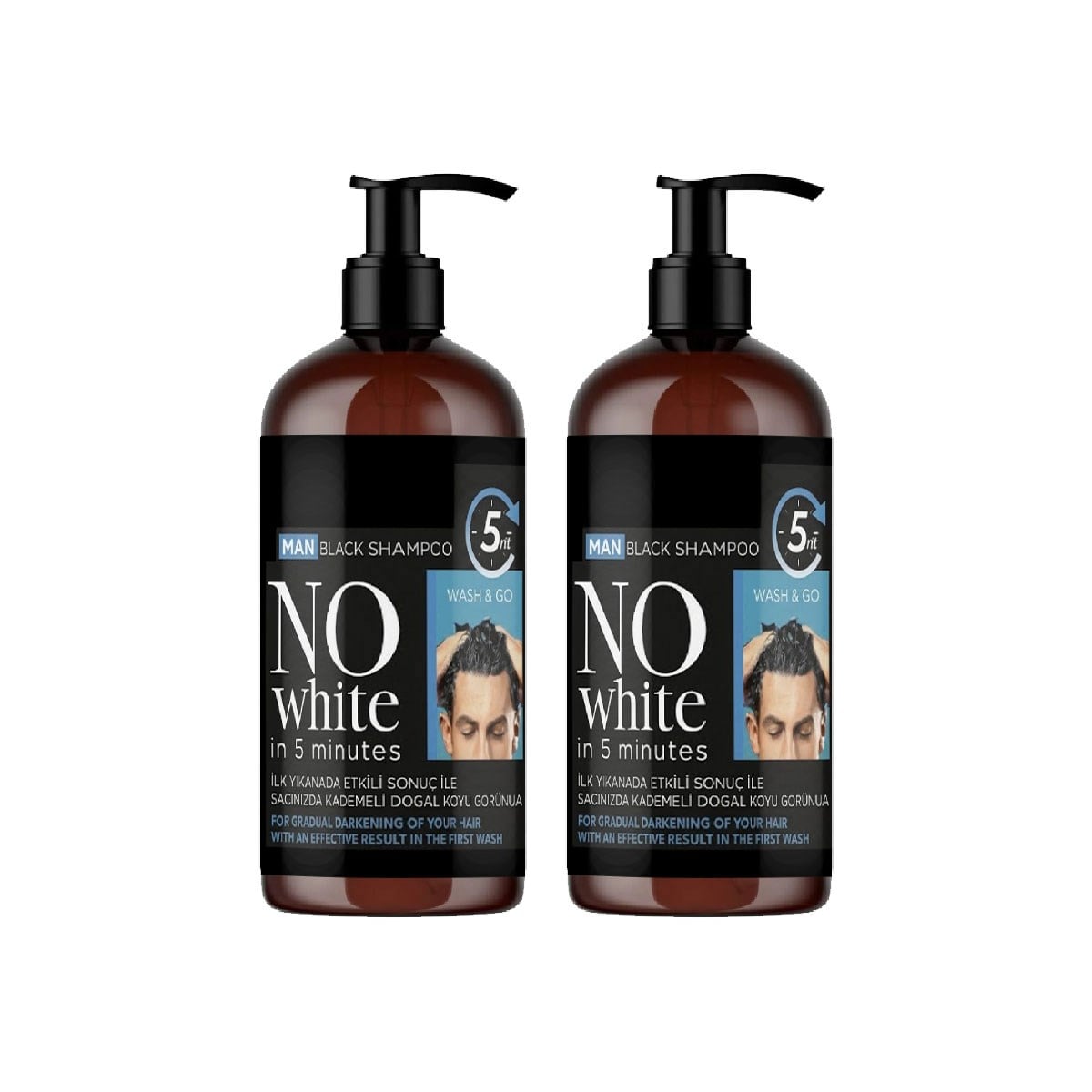 NoWhite Erkek Saç Şampuanı 250 ml 2 Adet