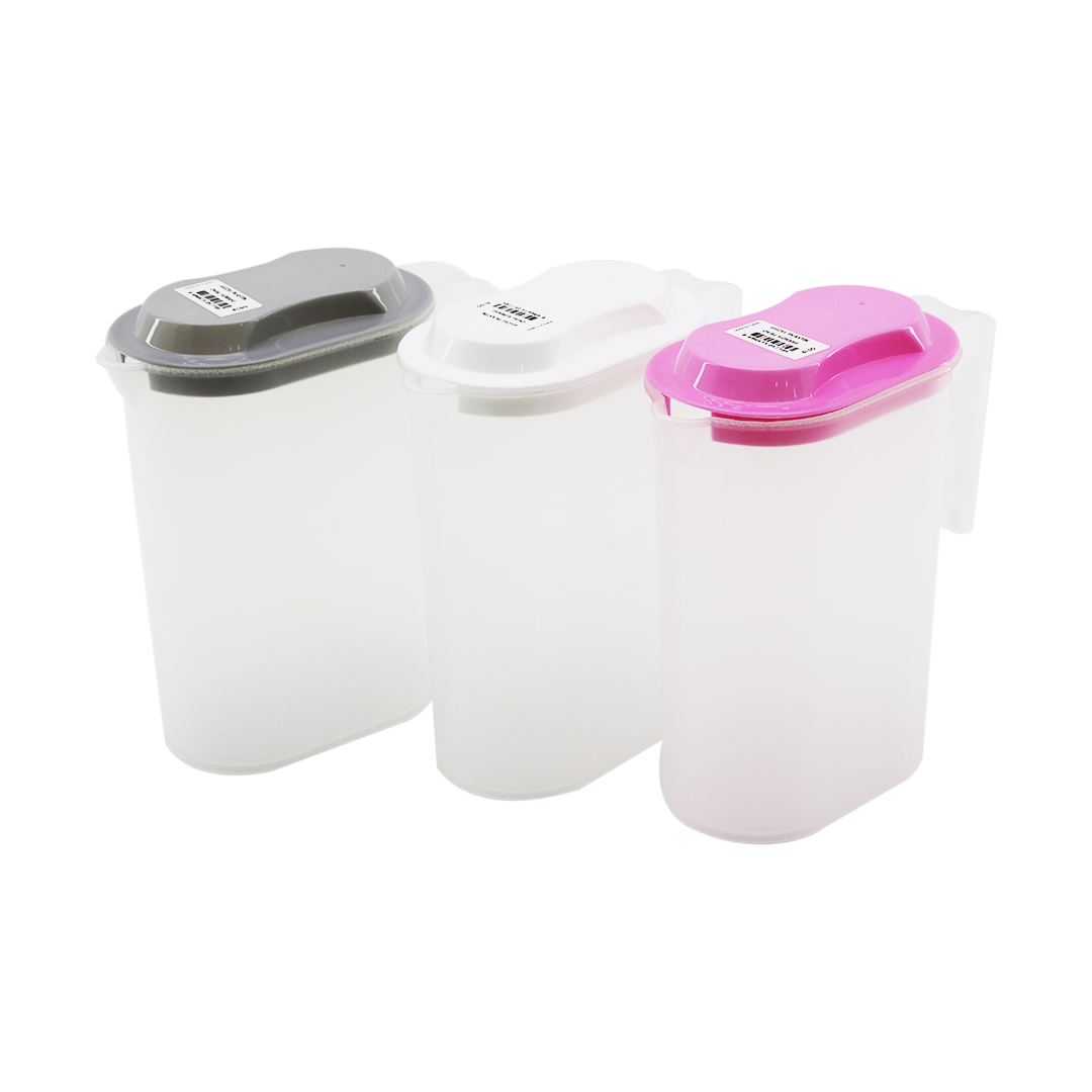 Ölçekli Şeffaf Plastik Sürahi 1500 ml Renkli Kapak