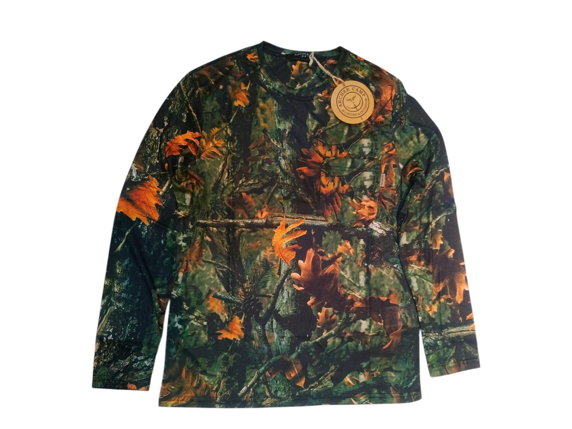 Orman Desenli Kamuflaj Sıfır Yaka Uzun Kollu Sweatshirt - XXL