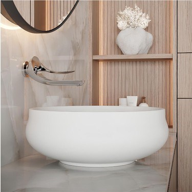 Oval Beyaz Deliksiz Lavabo 40 cm