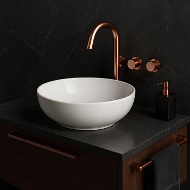 Oval Beyaz Deliksiz Lavabo 42 cm, Modern ve Şık Tasarım
