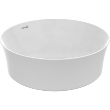 Oval Deliksiz Lavabo 40 cm Beyaz Seramik Tasarım