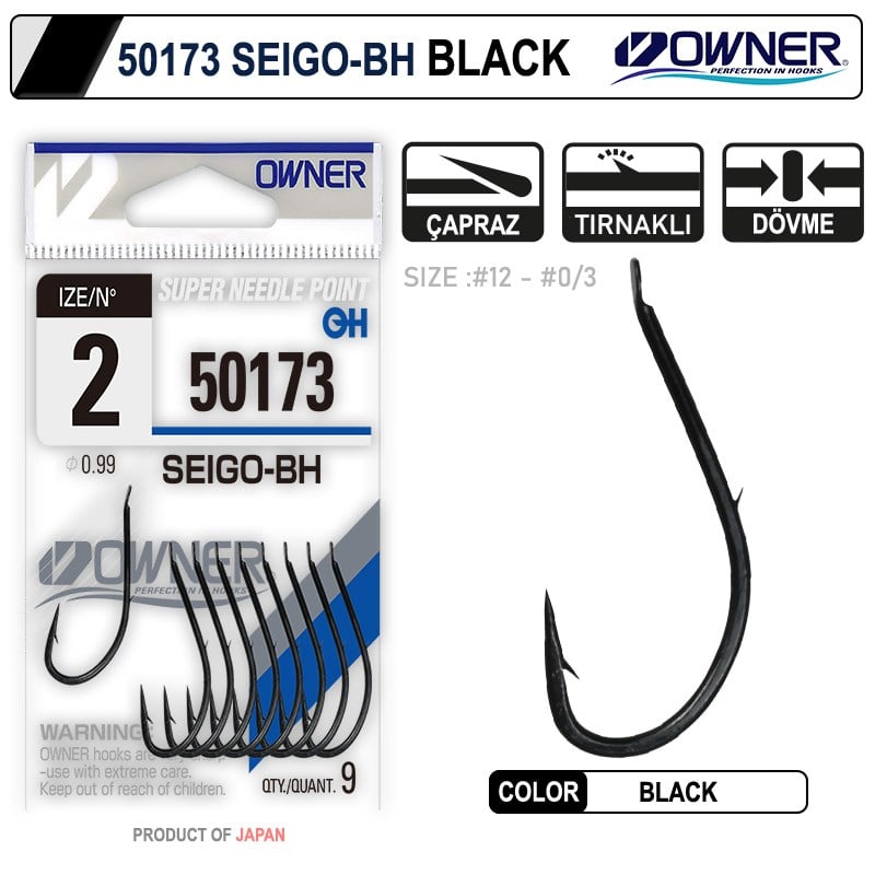 Owner 50173 Seigo-Bh Black Tırnaklı Olta İğnesi - NO-2