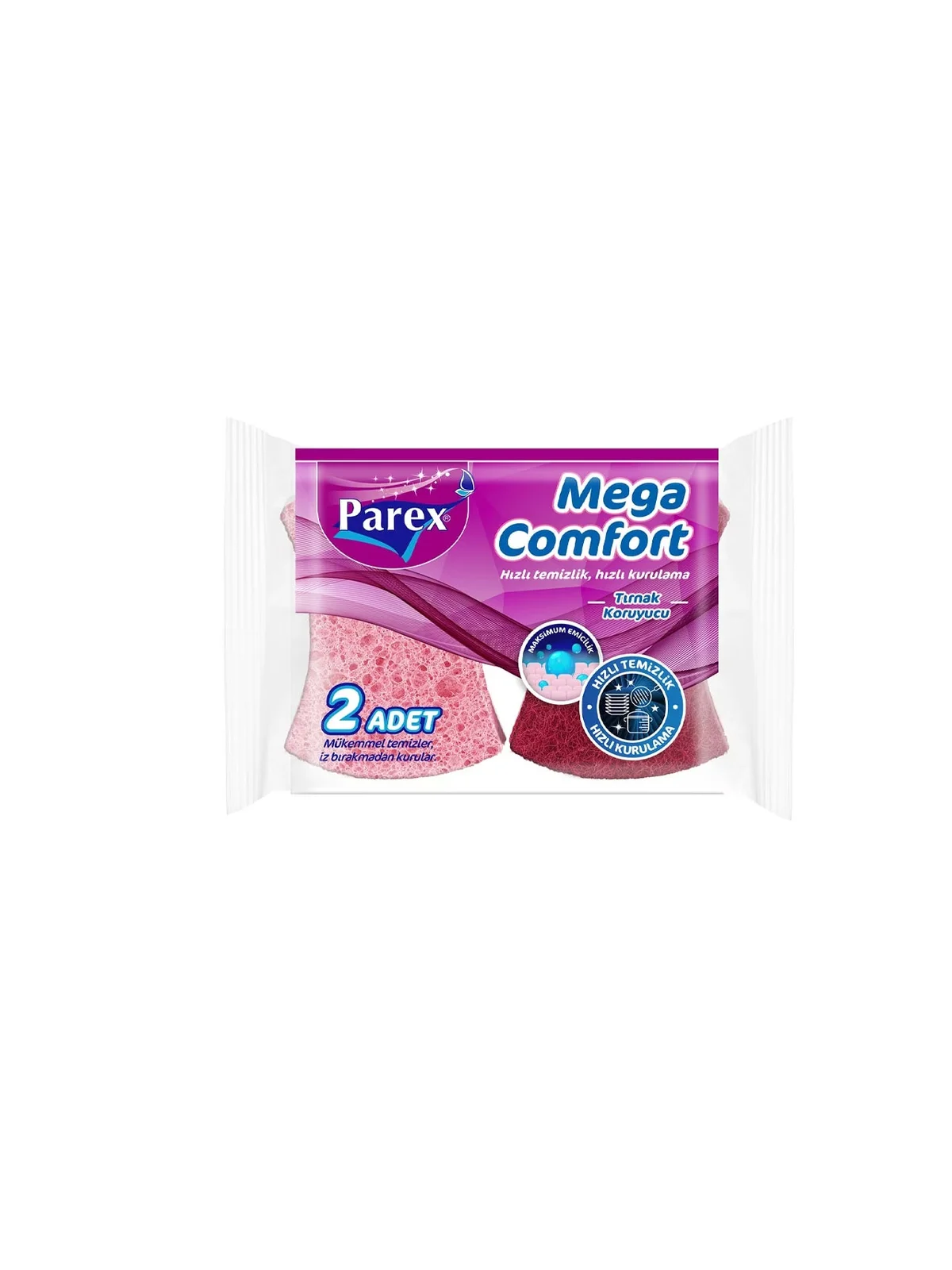 PAREX Mega Comfort Oluklu Bulaşık Süngeri 2'li