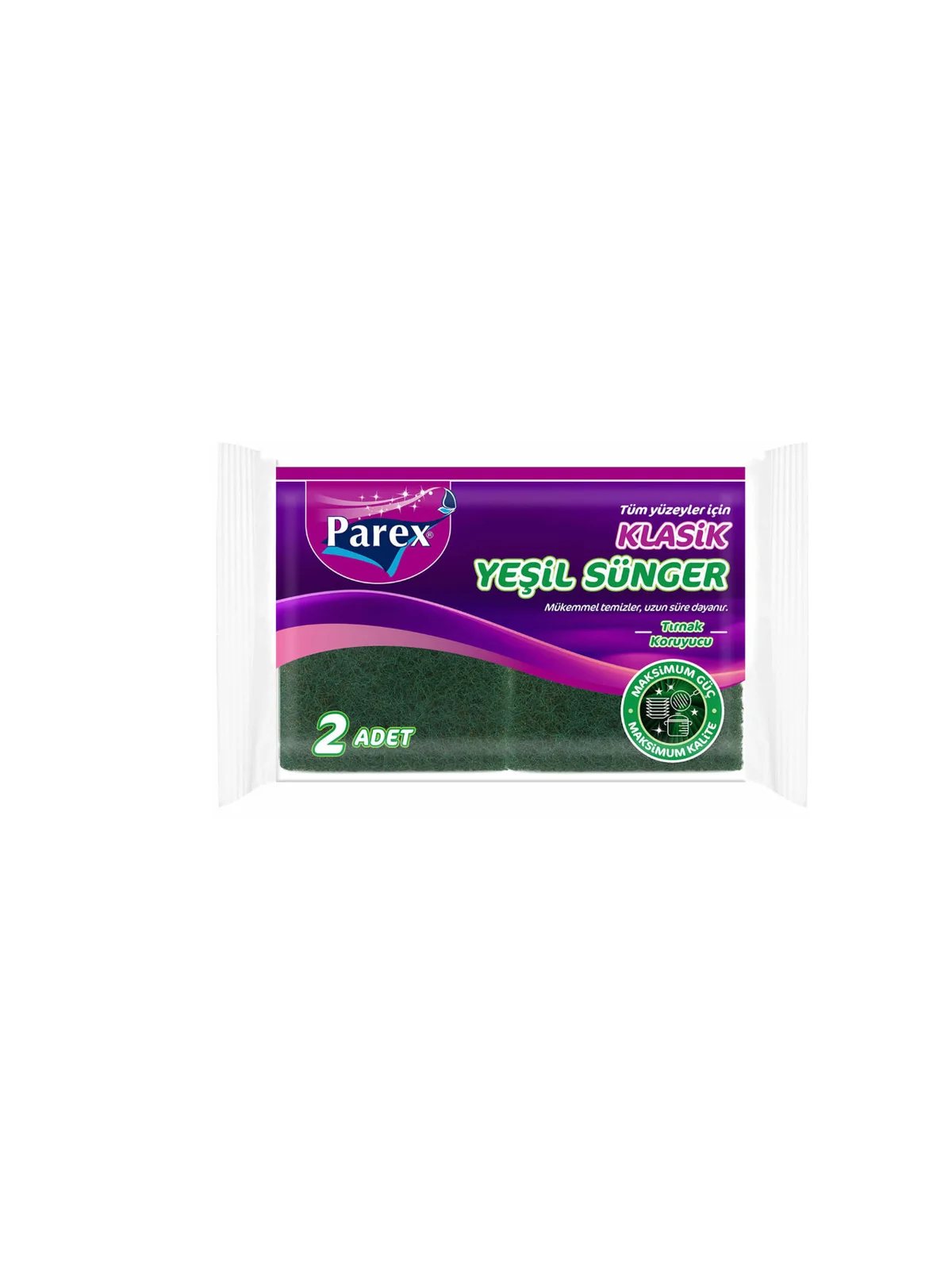 PAREX PAREX Klasik Yeşil Sünger Oluklu 2’li