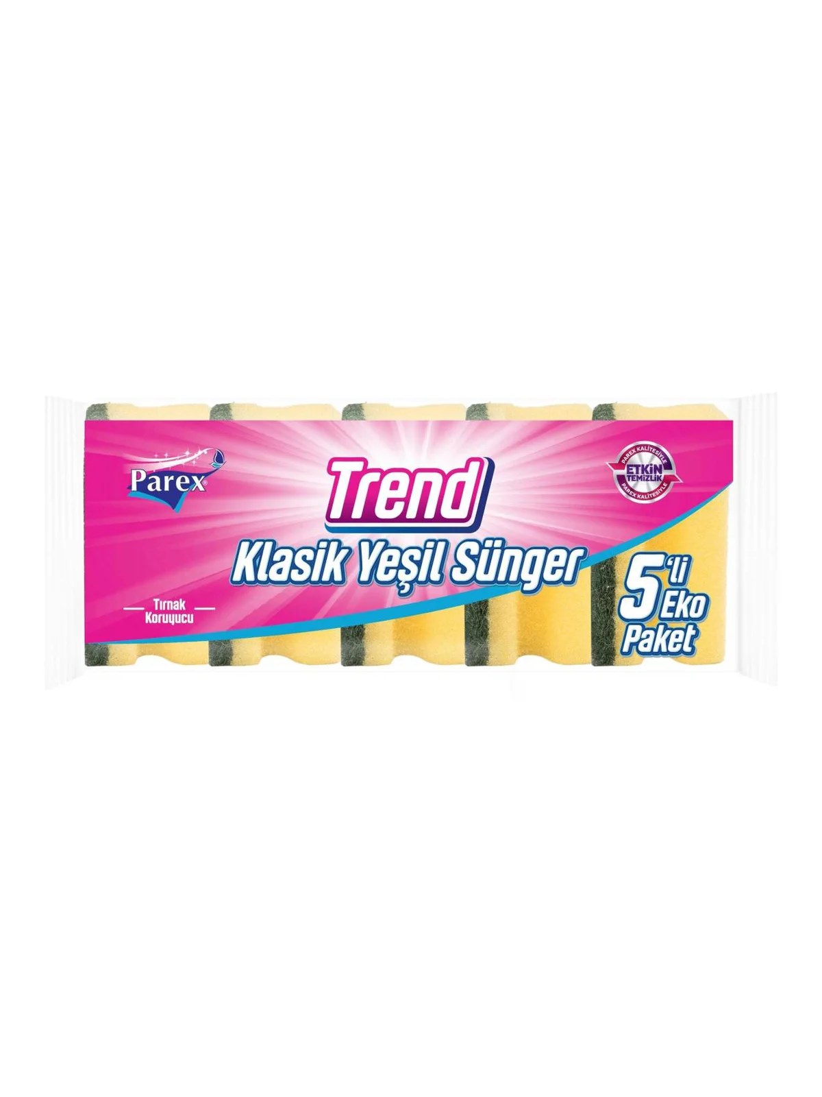 PAREX Trend Klasik Bulaşık Süngeri Oluklu 5'li