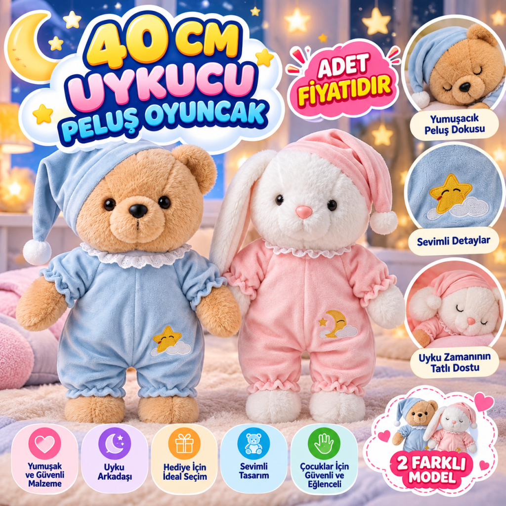 PL62449 40 CM UYKUCU PELUŞ OYUNCAK (adet fiyatıdır)