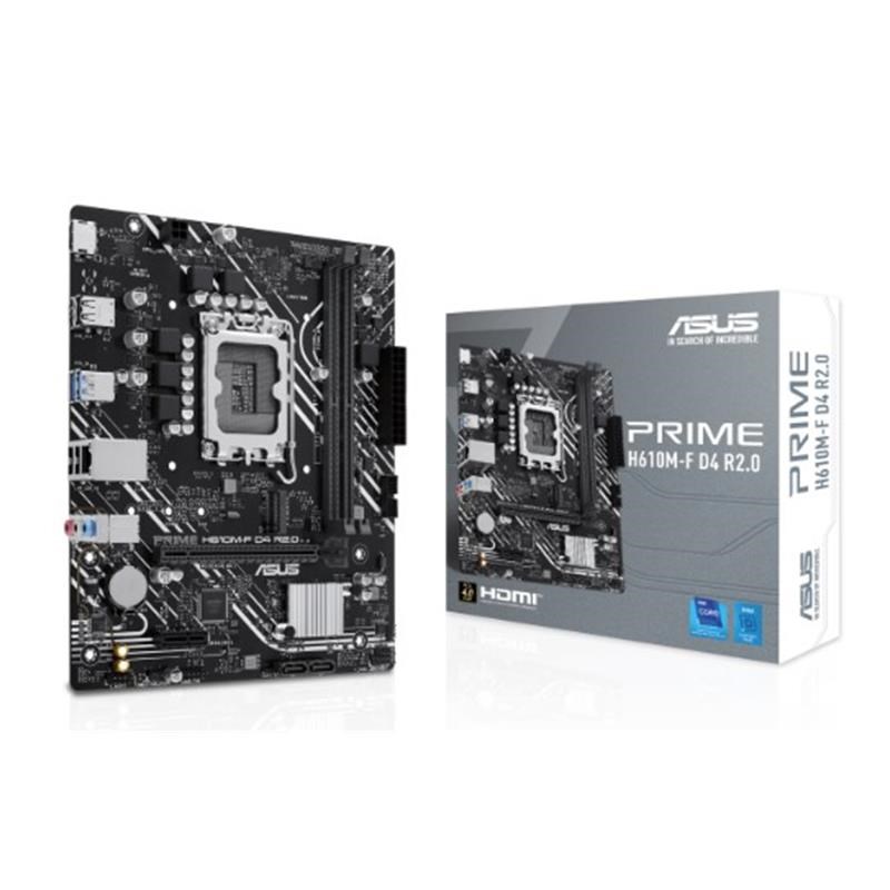 PRIME H610M-F D4 R2.0 DDR4 3200MHZ 1XHDMI 1XM.2 USB 3.2 MATX 1700P (12./ 13. VE 14. NESİL İŞLEMCİ UYUMLU)