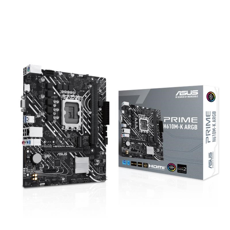 PRIME H610M-K ARGB DDR5 5600MHZ 1XVGA 1XHDMI 1XM.2 USB 3.2 MATX 1700P (12./ 13. VE 14. NESİL İŞLEMCİ UYUMLU)