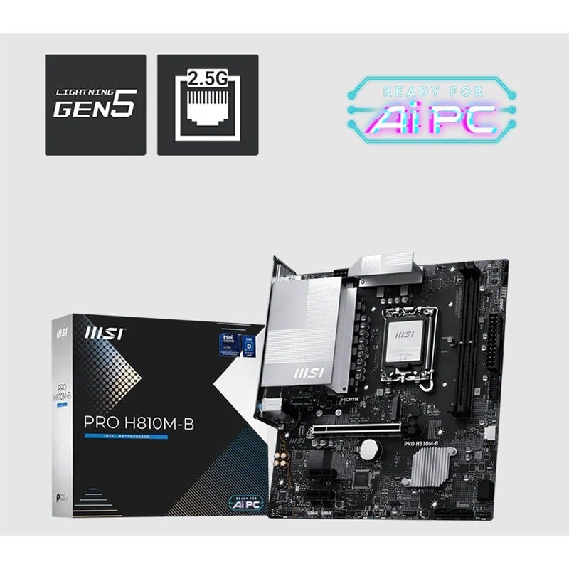 PRO H810M-B DDR5 6400MHZ 1XHDMI 1XDP 1XM.2 MATX 1851P ( ULTRA PROCESSORS SERIES 2)