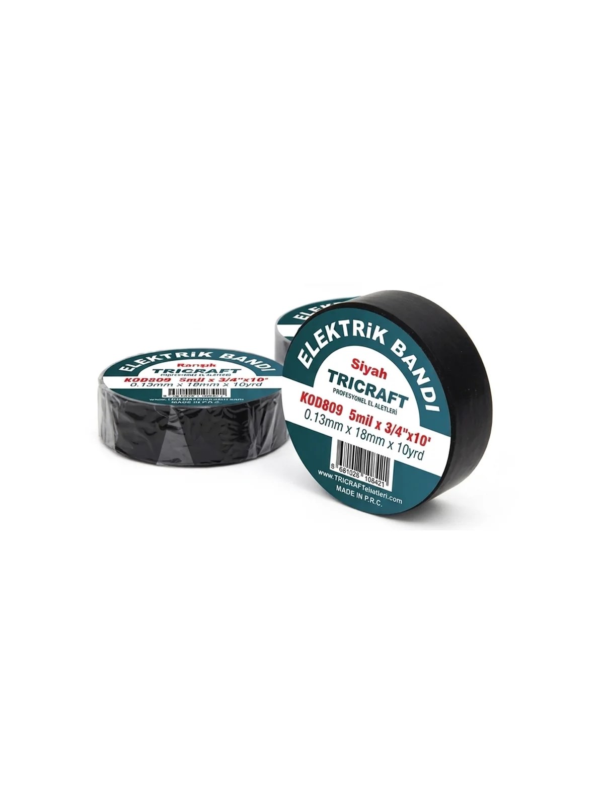 PVC Elektrik Bandı Siyah 18mm x 10yard MES 809