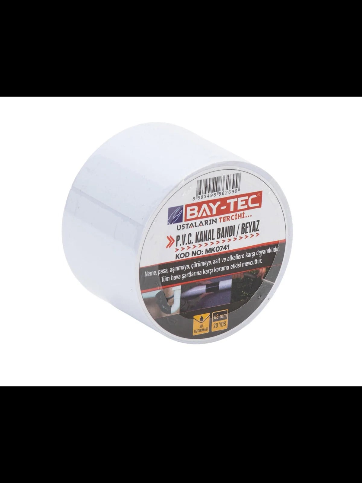 PVC Kanal Bandı Beyaz 48mm x 20yards MK0741